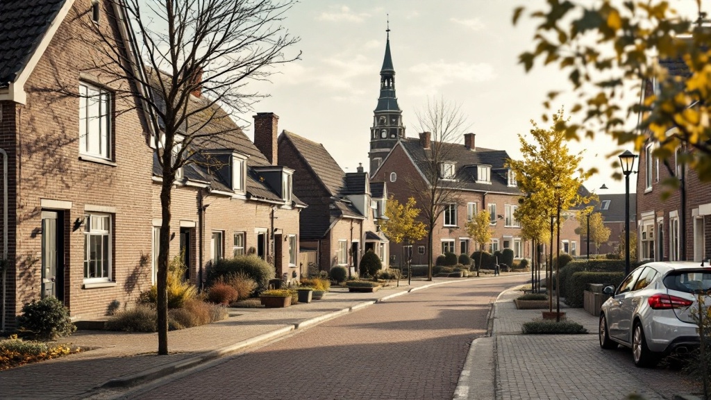 Sfeerbeeld: woonstraat met bakstenen huizen